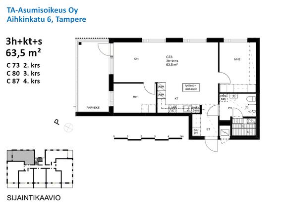Asumisoikeusasunto Tampere Vuores 3 huonetta