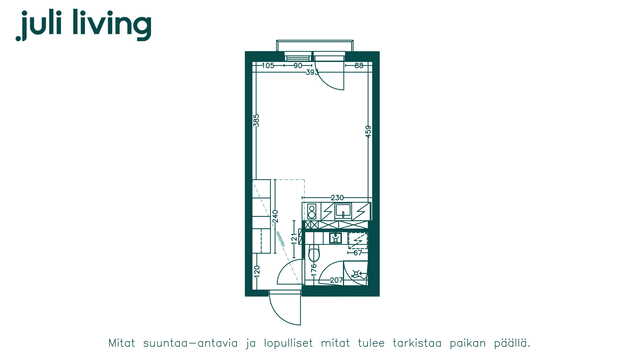 Vuokra-asunto Helsinki Malmi Yksiö Asunto stailattuna