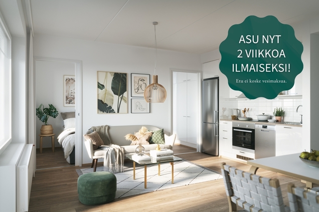 Vuokra-asunto Tampere Haukiluoma Kaksio Kuva on digistailattu