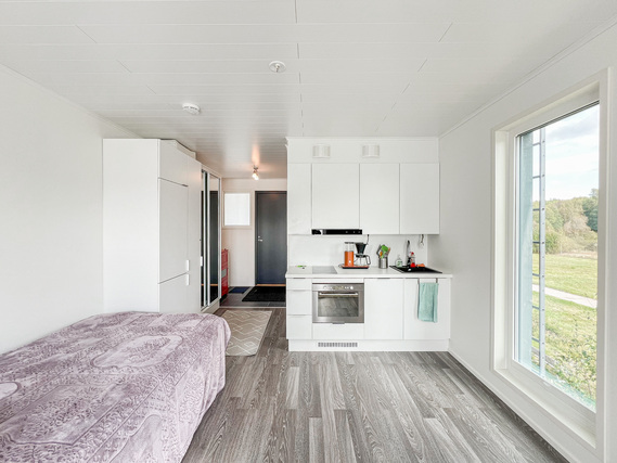 Rental Espoo Bemböle 1 room Valoisa ja moderni kulmahuoneisto kauniilla näkymillä!