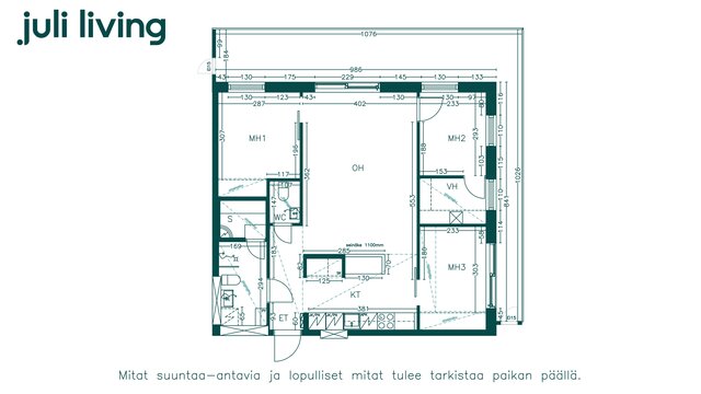 Vuokra-asunto Helsinki Herttoniemi 4 huonetta