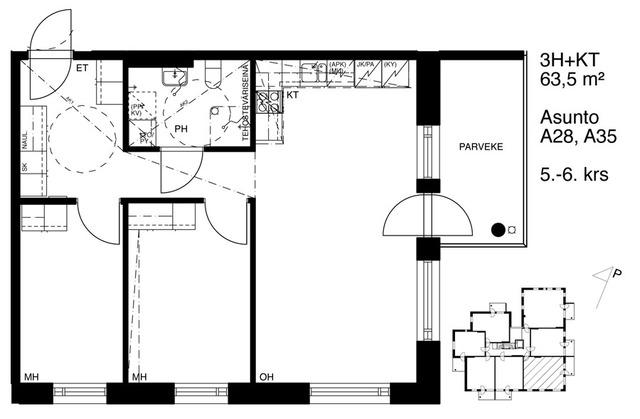 Rental Vantaa Pakkala 3 rooms