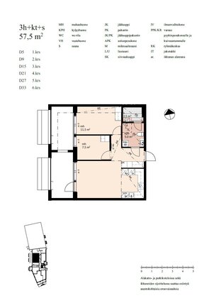 Rental Vantaa Aviapolis 3 rooms Yleiskuva