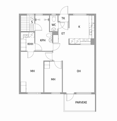 Rental Oulu Metsokangas 3 rooms