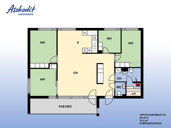 Asumisoikeusasunto Espoo Leppävaara 5 +