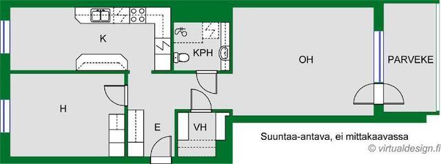 Vuokra-asunto Helsinki Kruununhaka Kaksio julkisivu
