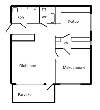Vuokra-asunto Uusikaupunki Pietola Kaksio Julkisivu