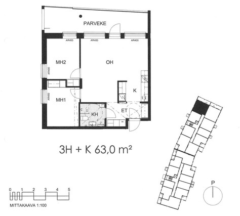 Vuokra-asunto Tampere Härmälänranta 3 huonetta Yleiskuva