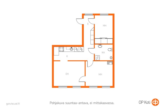 Vuokra-asunto Helsinki Punavuori 3 huonetta