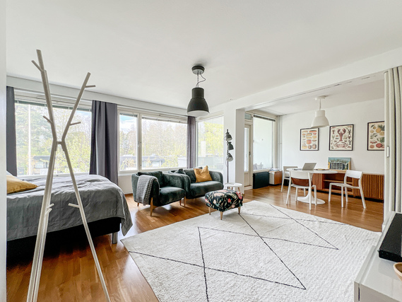 Vuokra-asunto Helsinki Lehtisaari Yksiö Loft-tyylinen koti suurilla ikkunoilla merellisessä ympäristössä! Yhtiössä mm. uima-allas.