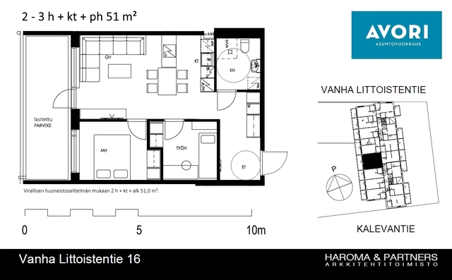 Vuokra-asunto Turku Kupittaa 3 huonetta