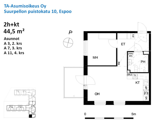 Right of occupancy apartment Espoo Henttaa 2 rooms