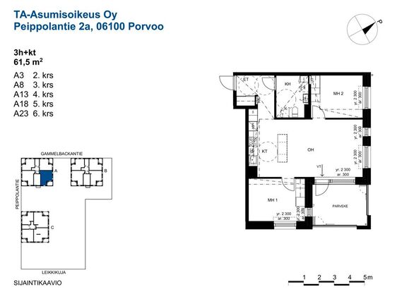 Asumisoikeusasunto Porvoo Näsi 3 huonetta