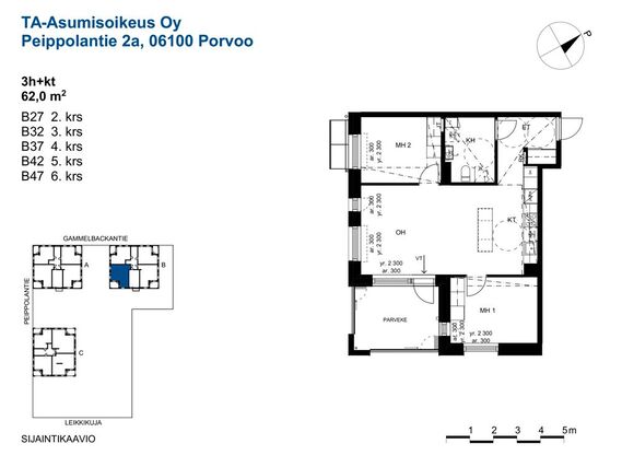 Asumisoikeusasunto Porvoo Näsi 3 huonetta