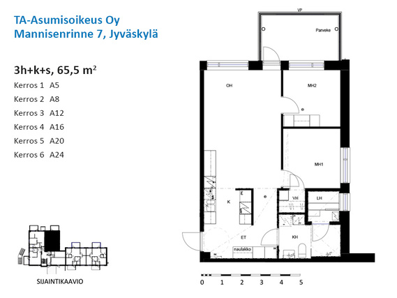 Asumisoikeusasunto Jyväskylä Mannila 3 huonetta