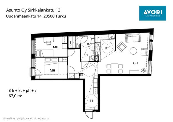 Vuokra-asunto Turku Keskusta 3 huonetta
