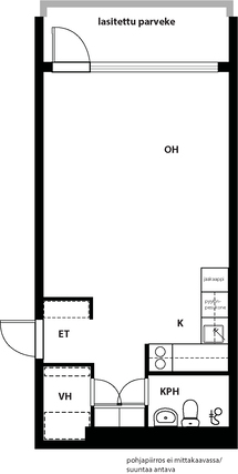 Vuokra-asunto Helsinki Etelä-Haaga Yksiö Keittiötila