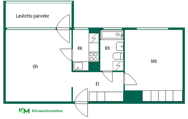 Rental Varkaus Kommila 2 rooms