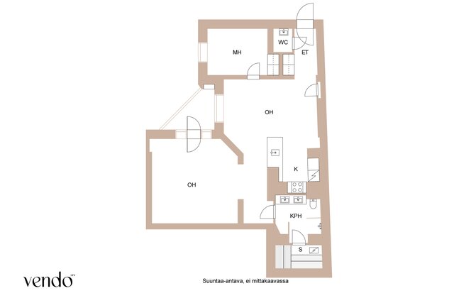 Vuokra-asunto Helsinki Kamppi 3 huonetta Yleiskuva