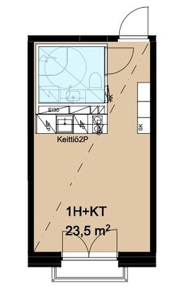 Vuokra-asunto Jyväskylä Ylistönmäki Yksiö Kuvat otettu vastaavanlaisesta asunnosta.