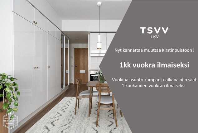 Vuokra-asunto Turku Kirstinpuisto Yksiö Yleiskuva