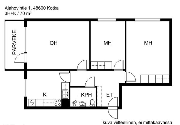 Vuokra-asunto Kotka Alahovi 3 huonetta Yleiskuva
