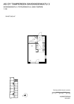 Rental Tampere Härmälänranta 1 room Julkisivu