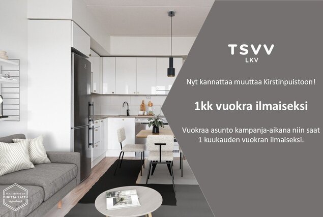 Vuokra-asunto Turku Kirstinpuisto Yksiö Yleiskuva