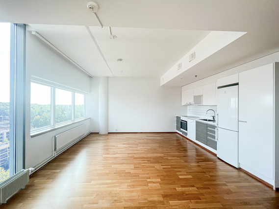 Vuokra-asunto Helsinki Itäkeskus Yksiö Loft-tyylinen valoisa koti tornitalon 9. kerroksesta Itiksen palveluiden kupeesta!