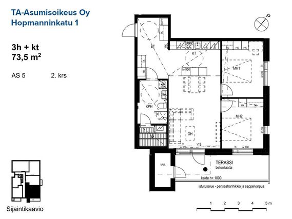 Right of occupancy apartment Turku Herttuankulma 3 rooms
