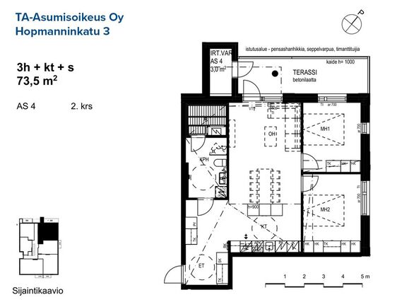 Asumisoikeusasunto Turku Herttuankulma 3 huonetta