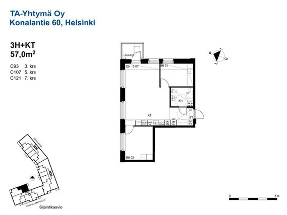 Rental Helsinki Konala 3 rooms