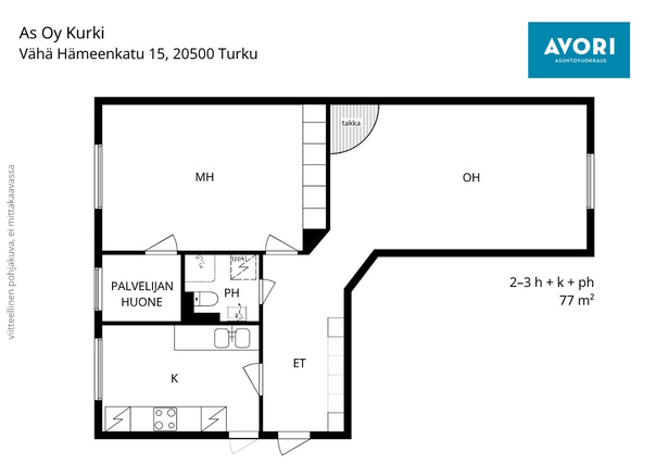 Vuokra-asunto Turku Keskusta 3 huonetta