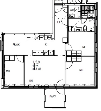 Rental Tampere Hatanpää 4 rooms Julkisivu
