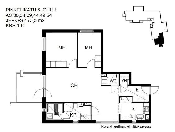 Vuokra-asunto Oulu Toppila 3 huonetta