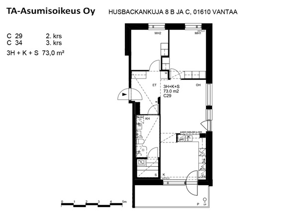 Asumisoikeusasunto Vantaa Kaivoksela 3 huonetta