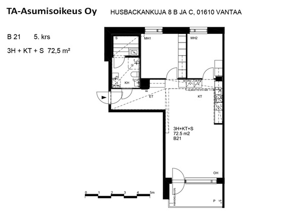 Right of occupancy apartment Vantaa Kaivoksela 3 rooms