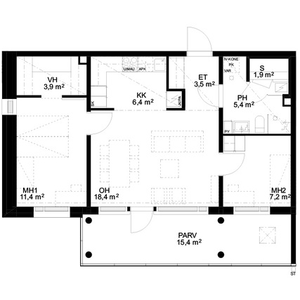 Rental Oulu Toppilansalmi 3 rooms