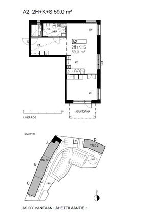 Rental Vantaa Kartanonkoski 2 rooms Kampanja/havainnekuva