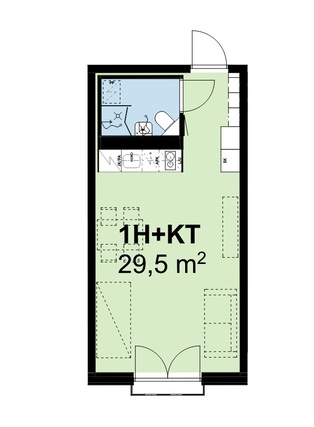 Vuokra-asunto Oulu Keskusta Yksiö