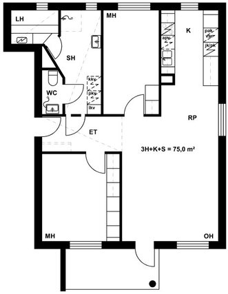 Right of occupancy apartment Vantaa Jokiniemi 3 rooms
