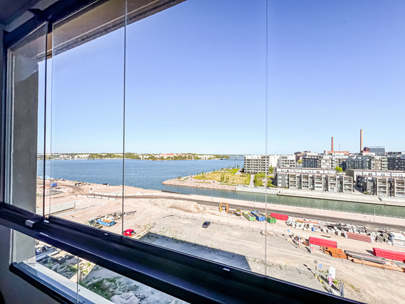 Vuokra-asunto Helsinki Jätkäsaari Yksiö Moderni 8. kerroksen koti merinäkymin, hyvällä sijainnilla Helsingissä!