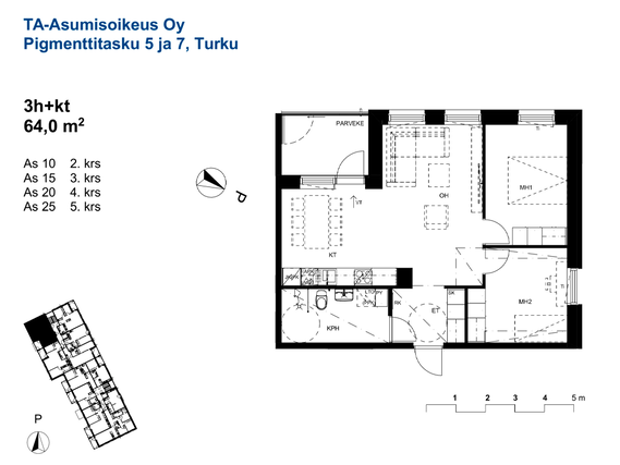 Right of occupancy apartment Turku Pitkämäki 3 rooms