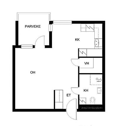 Rental Helsinki Kallio 1 room Julkisivu