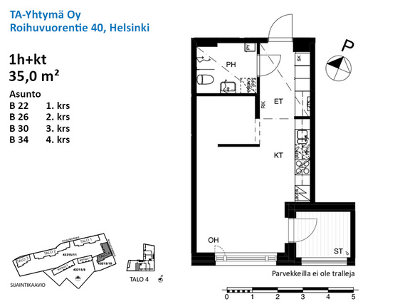 Vuokra-asunto Helsinki Herttoniemi Yksiö