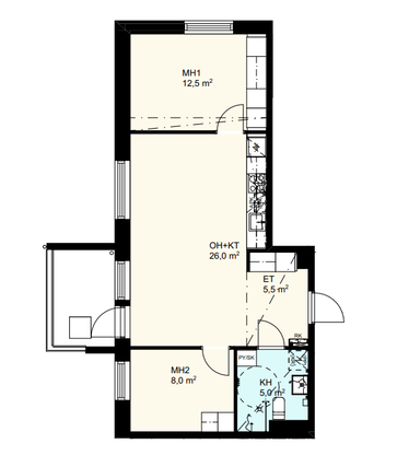 Rental Lahti Kilpiäinen 3 rooms Julkisivu