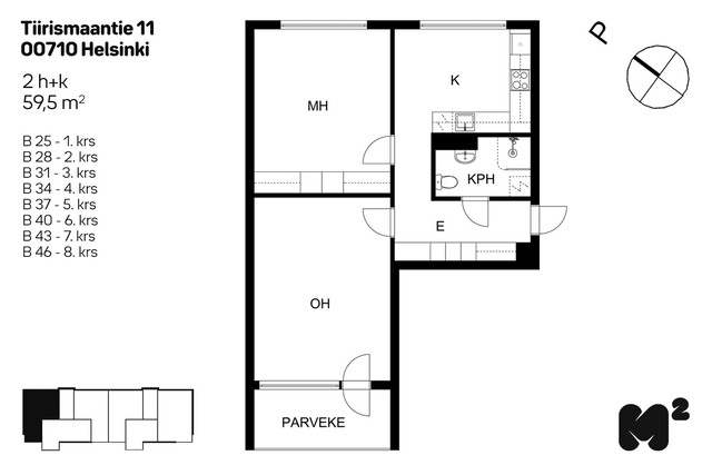 Rental Helsinki Pihlajisto 2 rooms