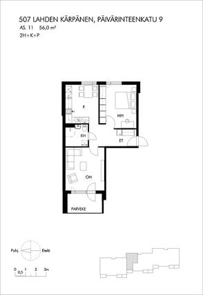 Rental Lahti Kärpänen 2 rooms