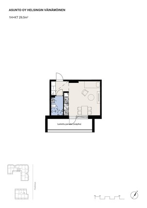 Rental Helsinki Pasila 1 room Havainnekuva