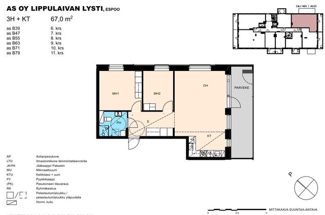 Rental Espoo Espoonlahti 3 rooms Julkisivu